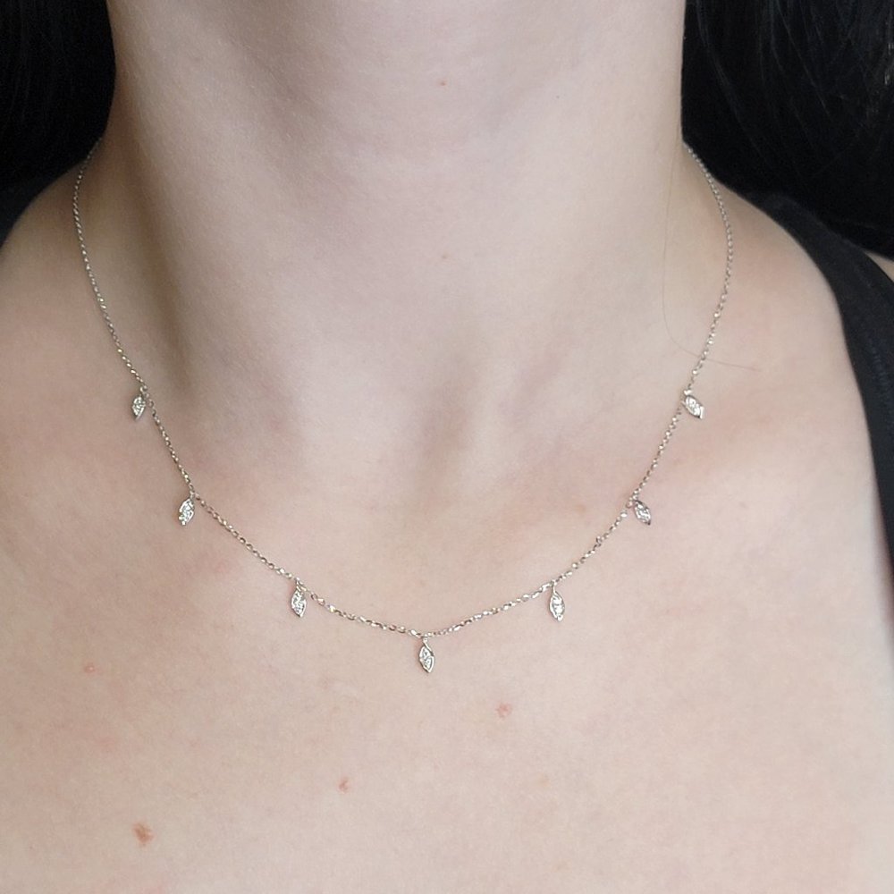 Diamond station necklace